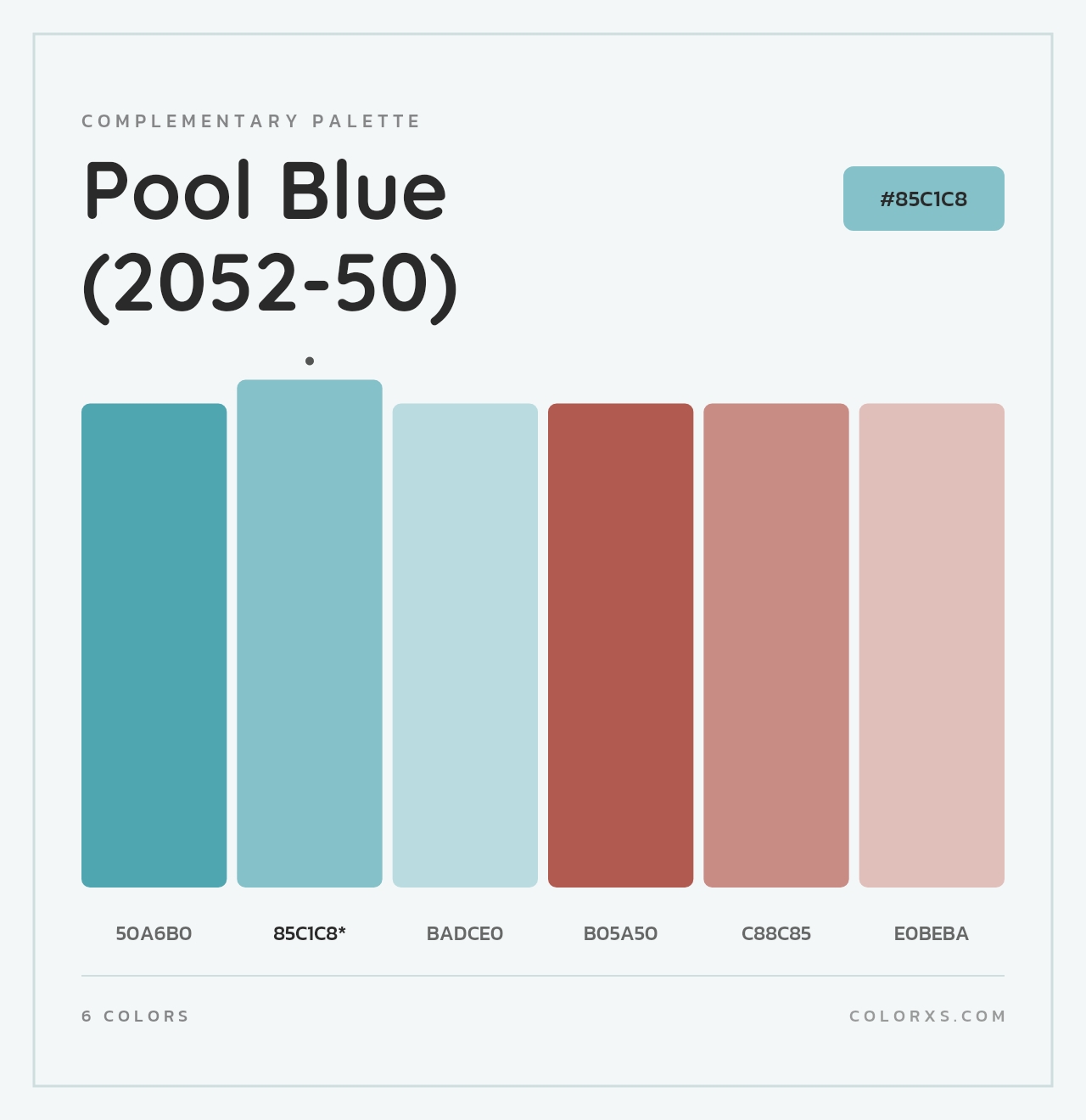 Pool Blue (2052-50) - Complementary Color Palette
