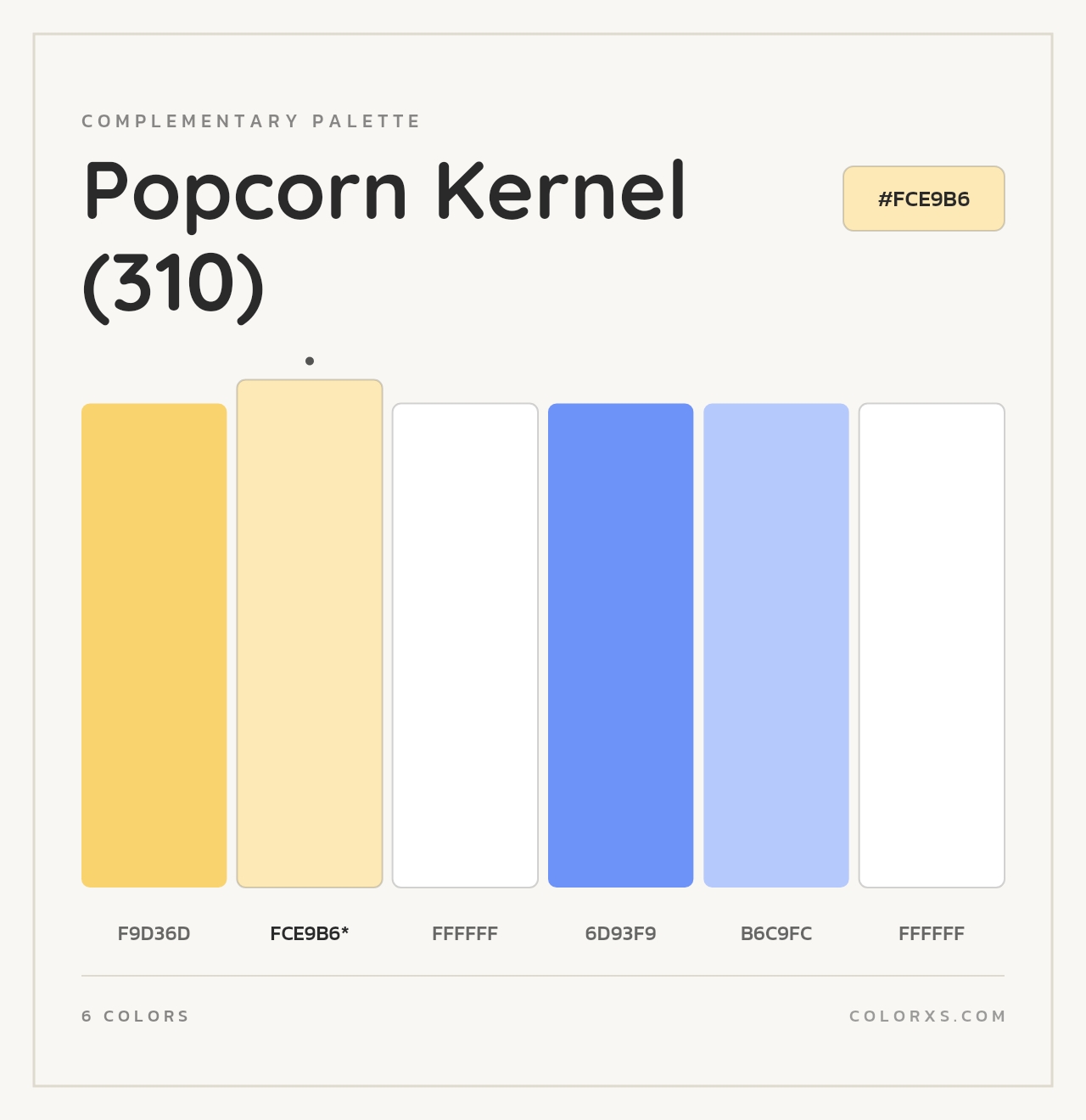 Popcorn Kernel (310) - Complementary Color Palette