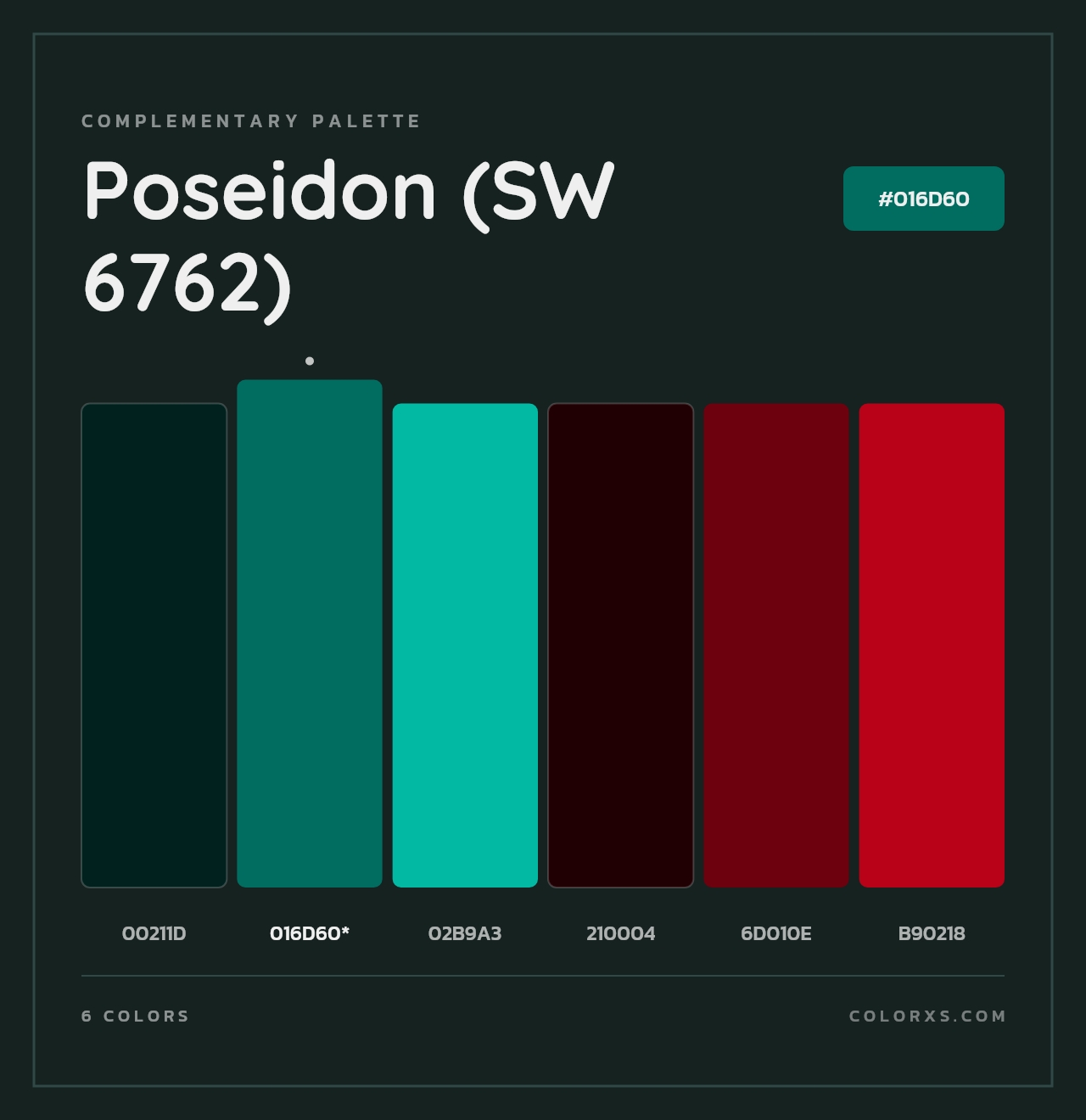 Poseidon (SW 6762) - Complementary Color Palette