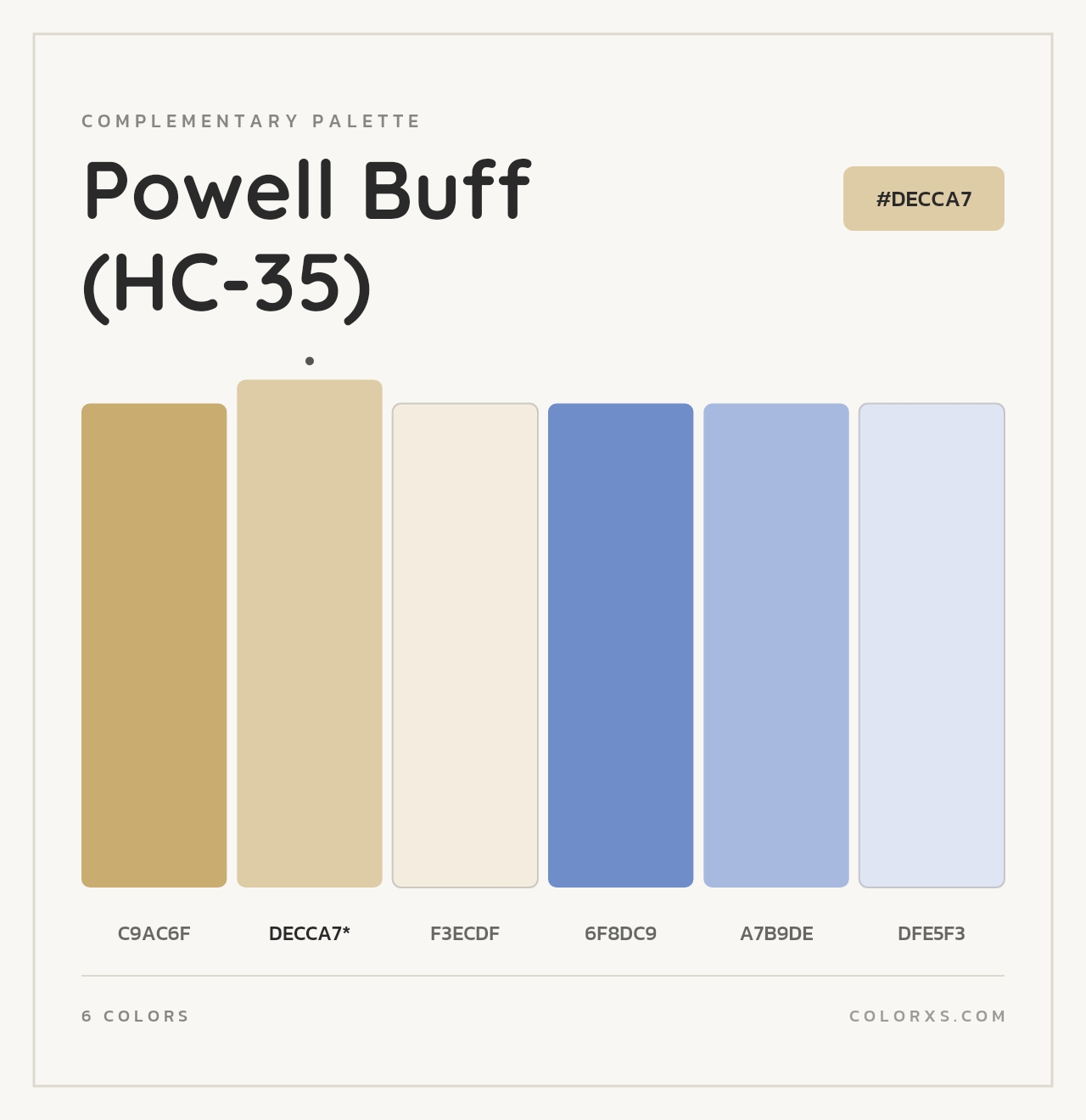 Powell Buff (HC-35) - Complementary Color Palette