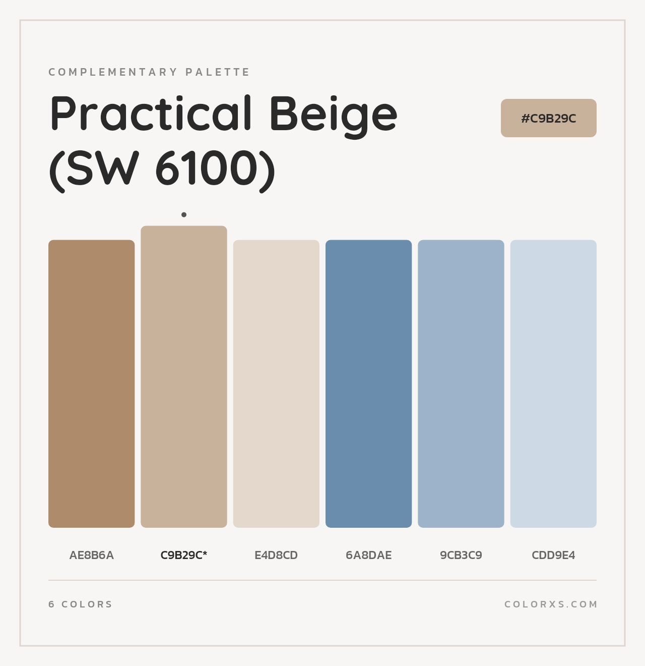 Practical Beige (SW 6100) - Complementary Color Palette