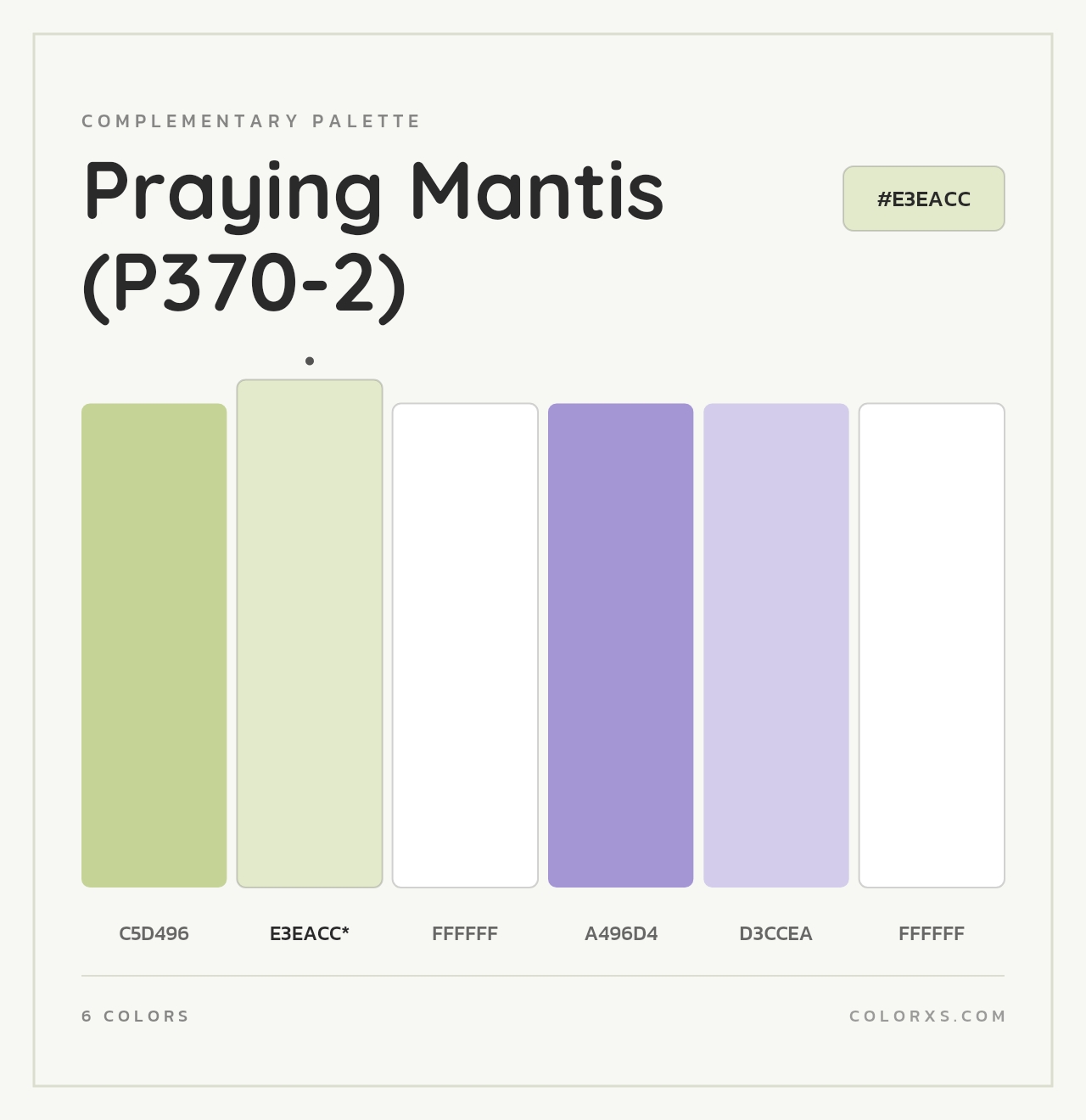 Praying Mantis (P370-2) - Complementary Color Palette