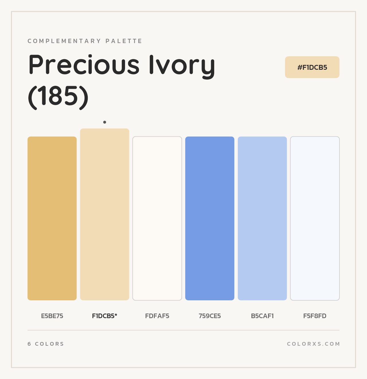 Precious Ivory (185) - Complementary Color Palette