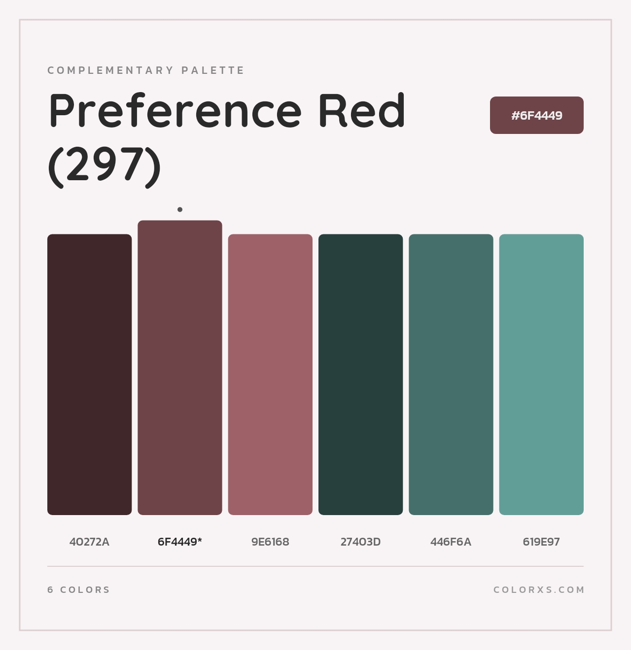 Preference Red (297) - Complementary Color Palette