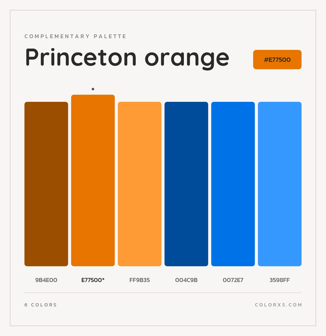 Princeton orange - Complementary Color Palette