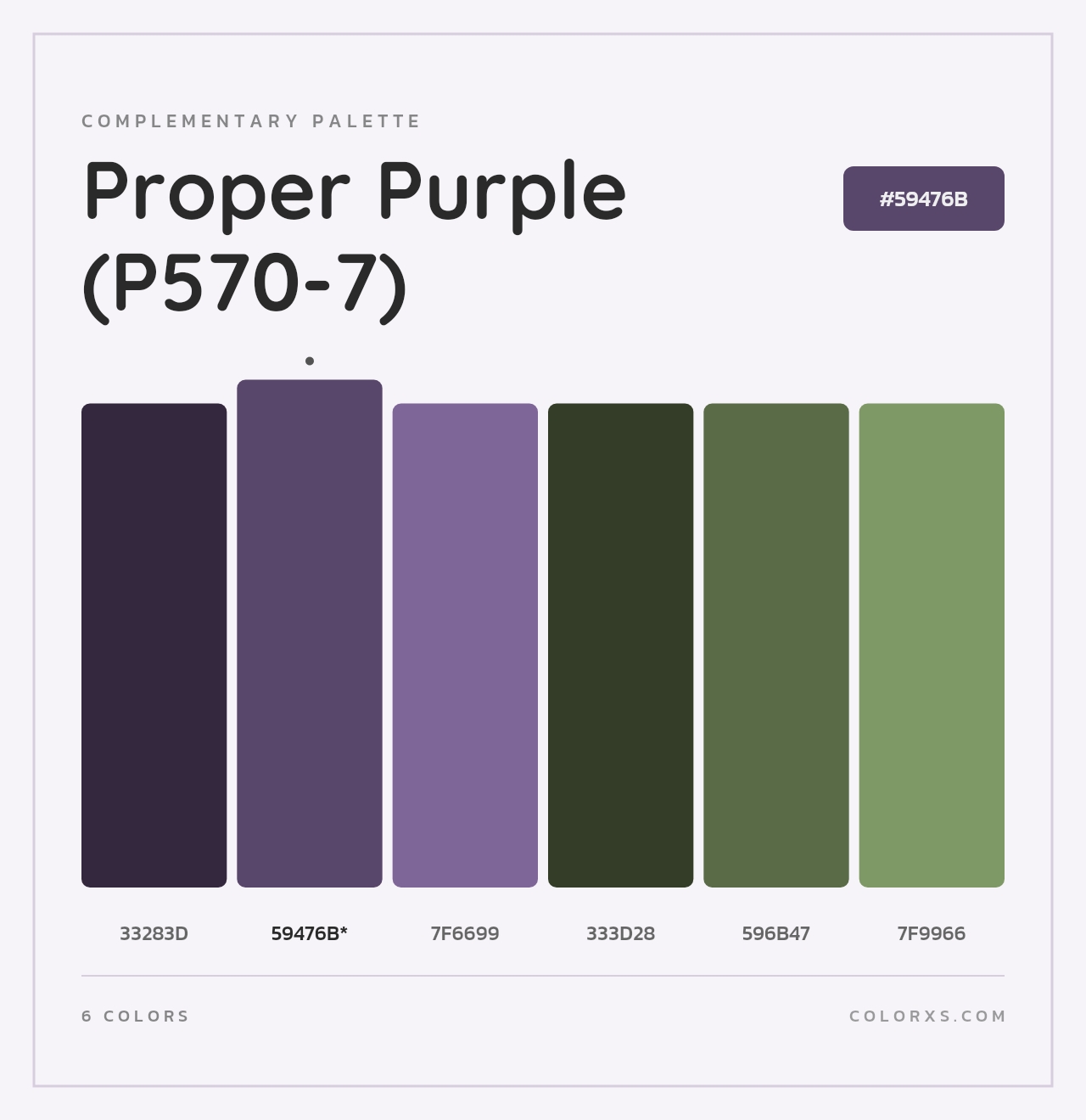 Proper Purple (P570-7) - Complementary Color Palette