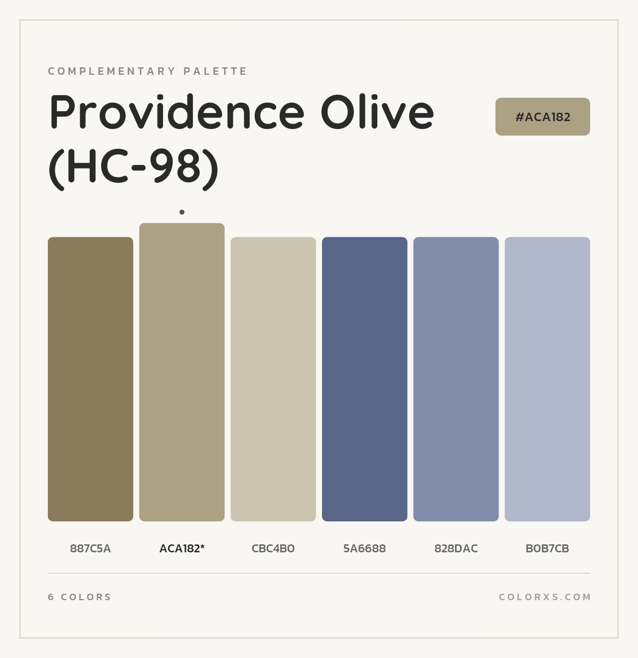 Providence Olive (HC-98) - Complementary Color Palette