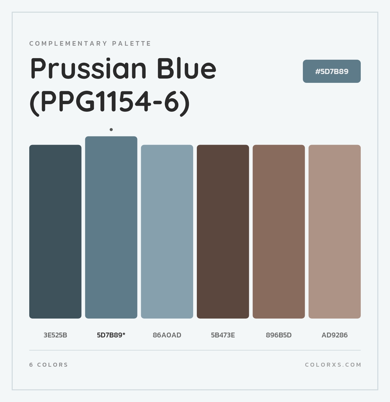 Prussian Blue (PPG1154-6) - Complementary Color Palette