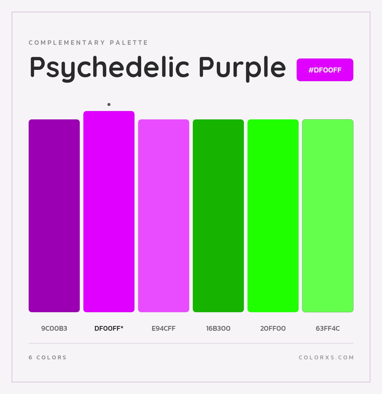 Psychedelic Purple - Complementary Color Palette