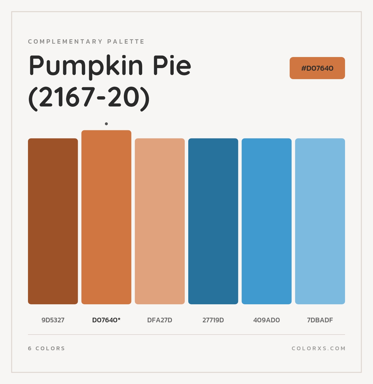 Pumpkin Pie (2167-20) - Complementary Color Palette