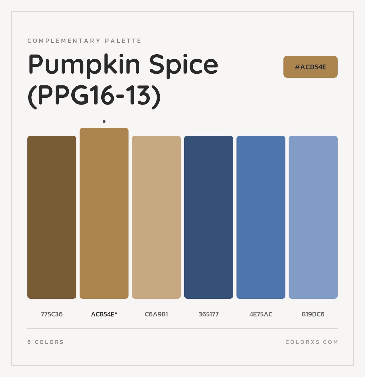 Pumpkin Spice (PPG16-13) - Complementary Color Palette