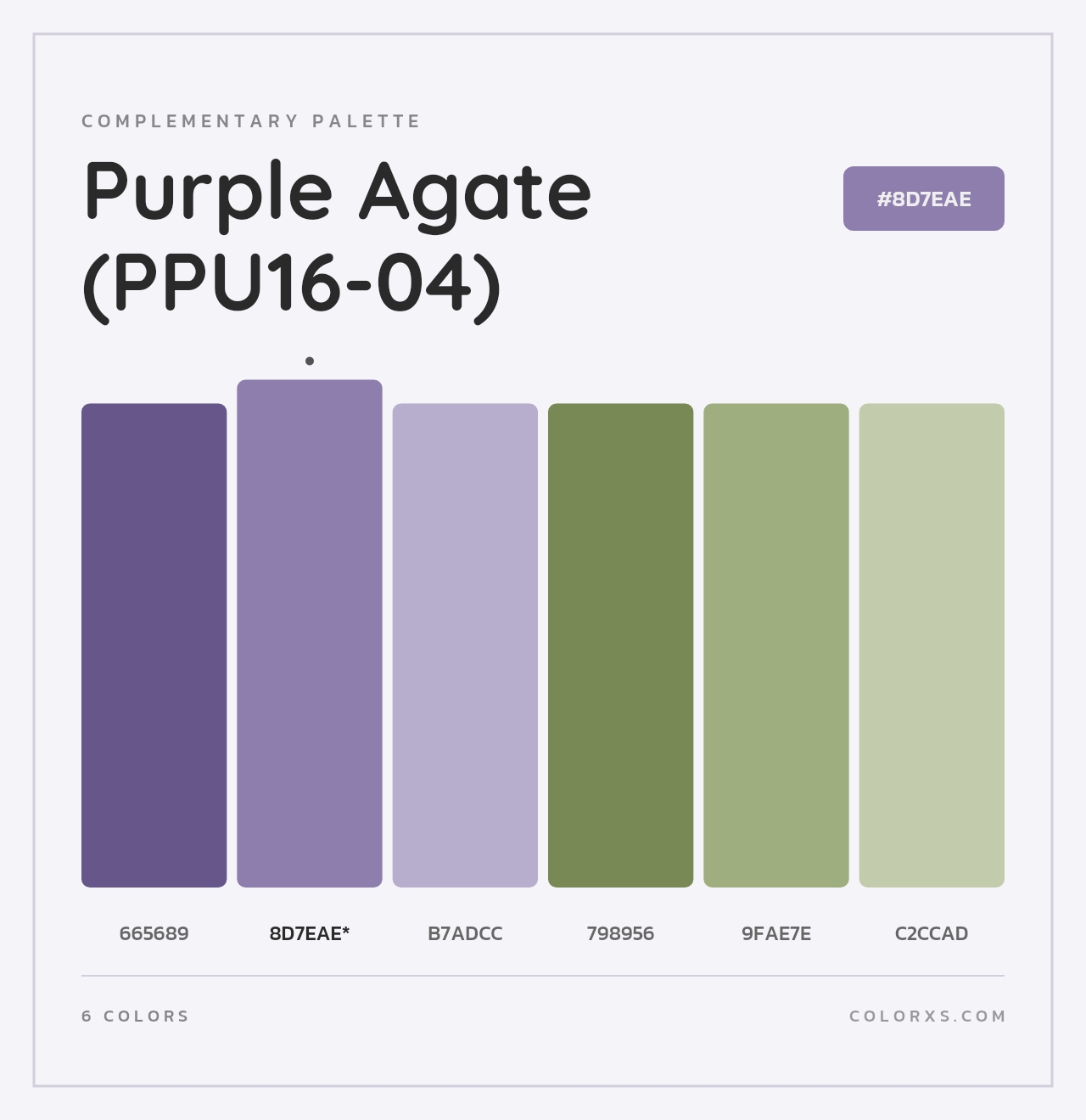 Purple Agate (PPU16-04) - Complementary Color Palette