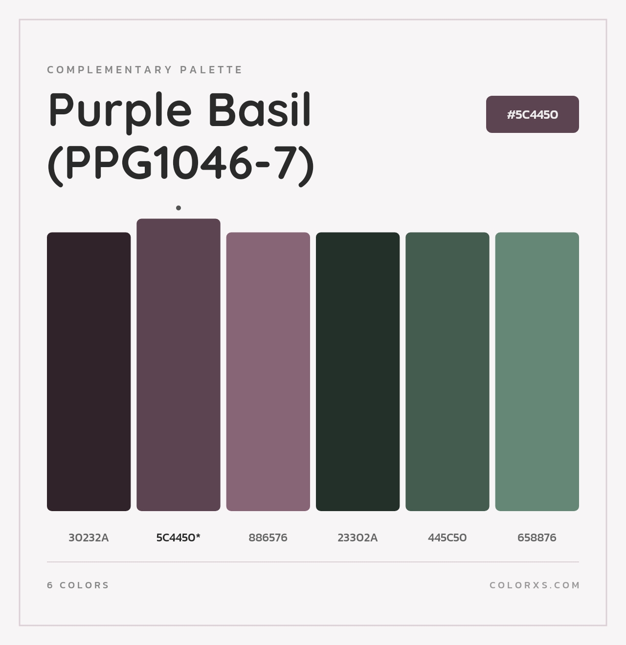 Purple Basil (PPG1046-7) - Complementary Color Palette
