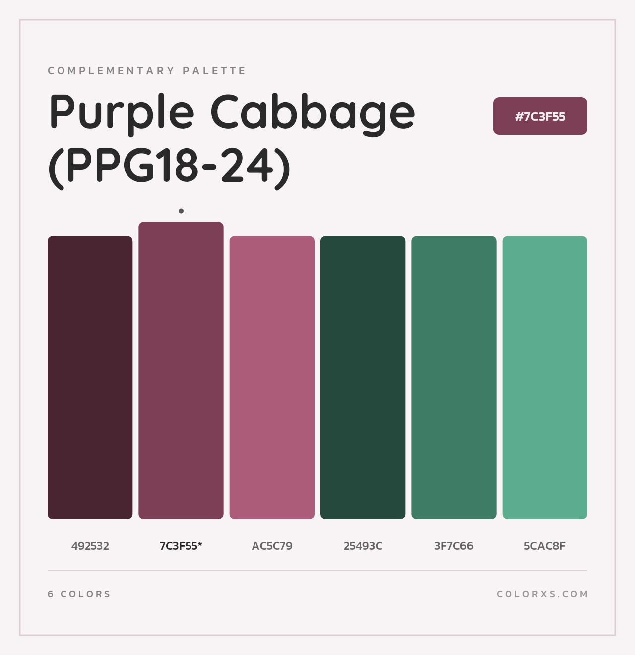 Purple Cabbage (PPG18-24) - Complementary Color Palette