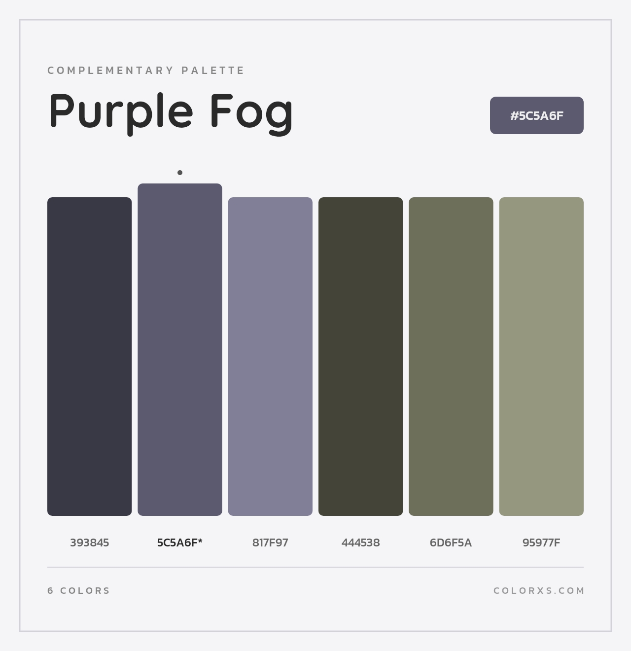 Purple Fog - Complementary Color Palette