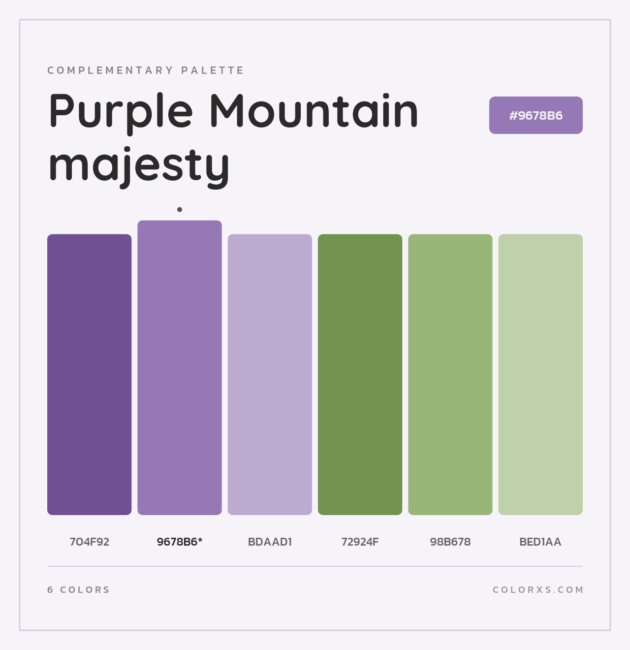 Purple Mountain majesty - Complementary Color Palette