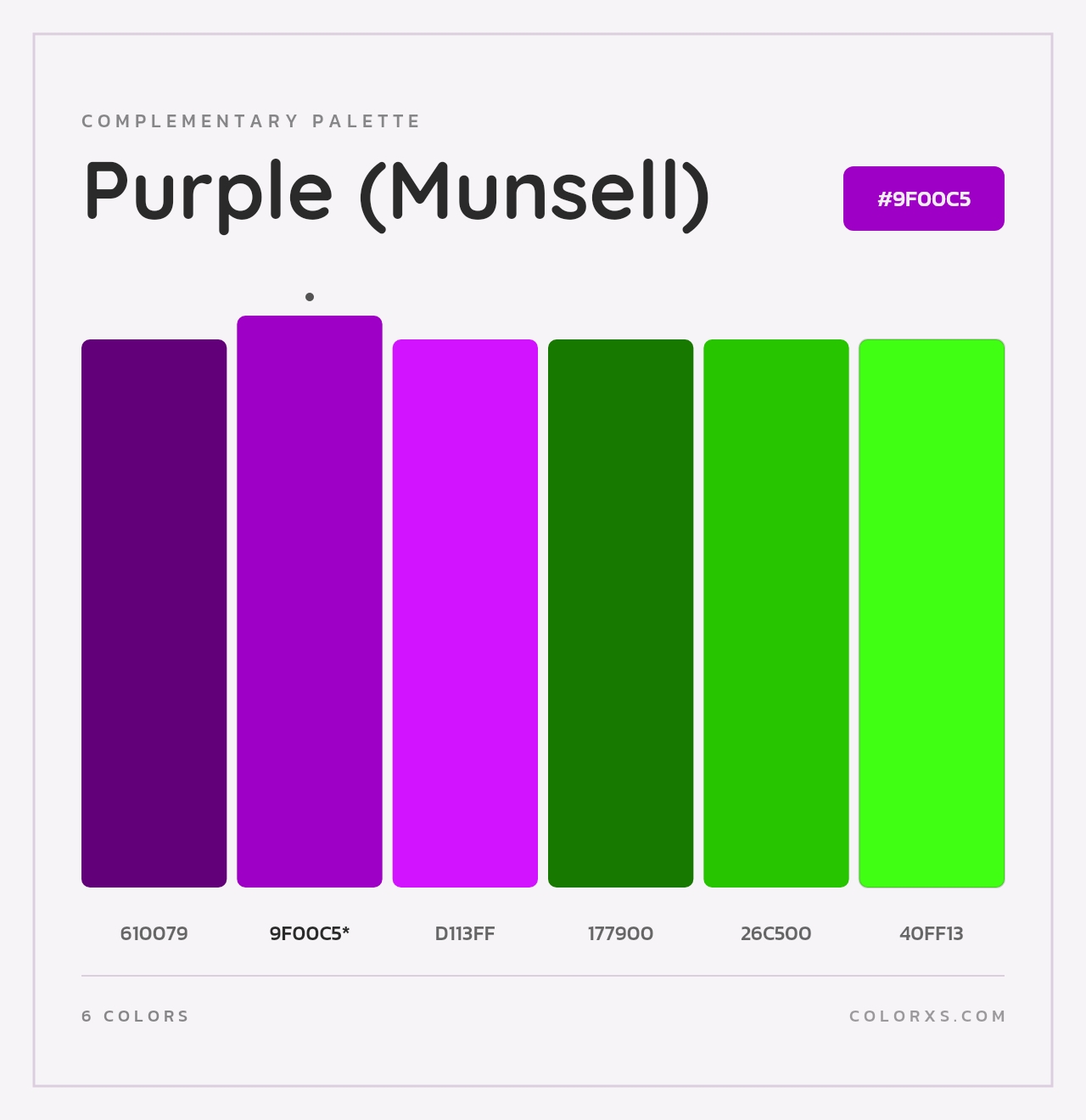 Purple (Munsell) - Complementary Color Palette