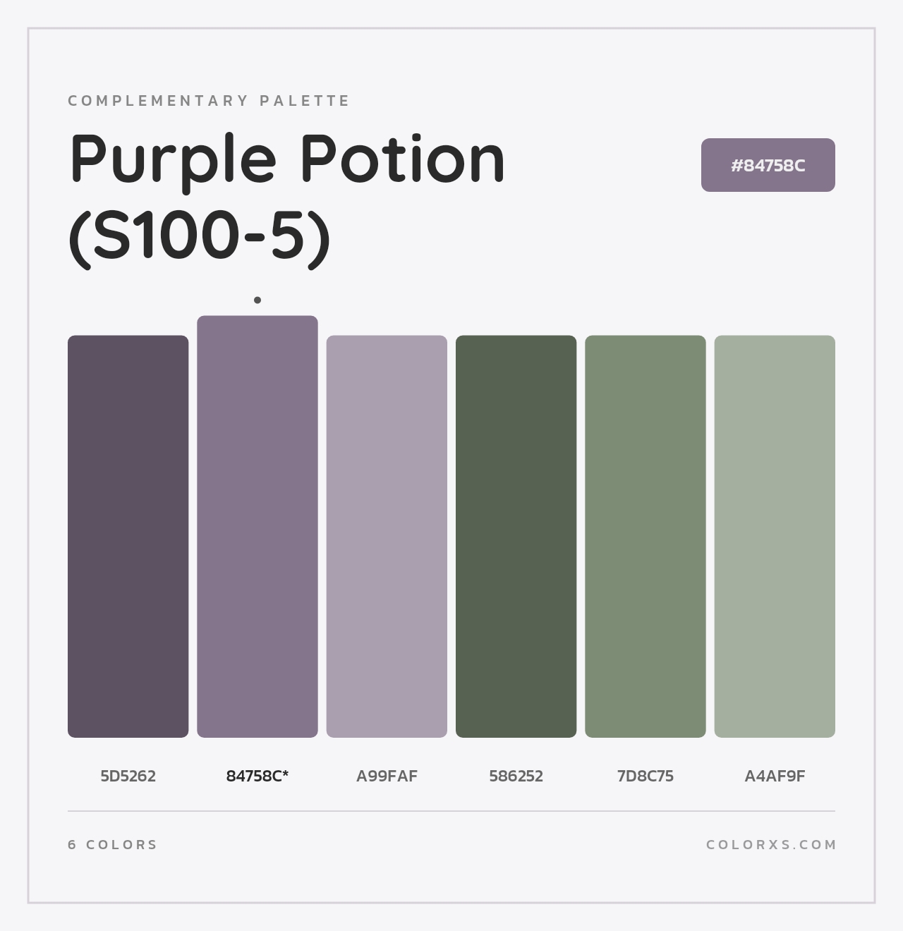 Purple Potion (S100-5) - Complementary Color Palette