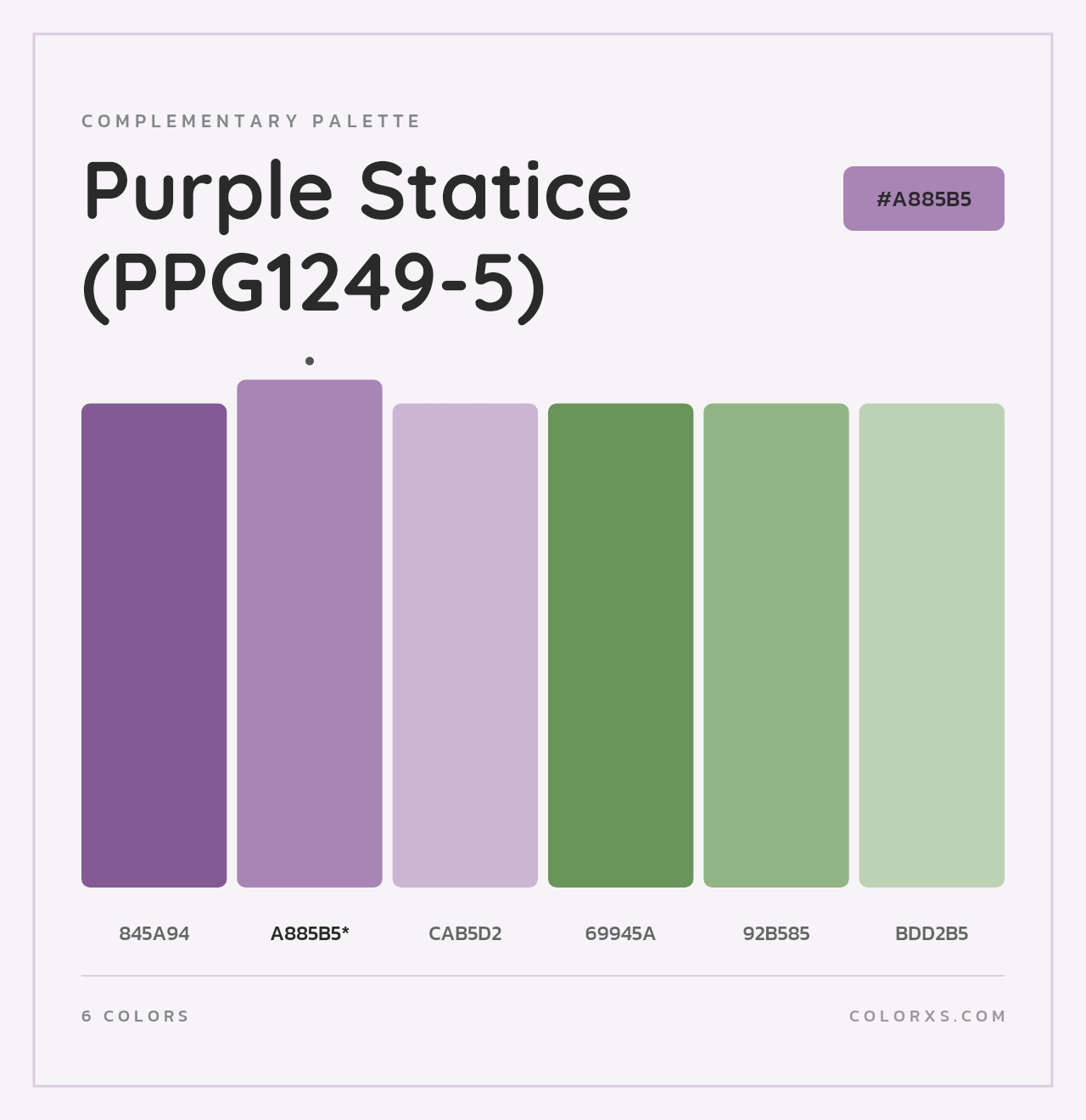 Purple Statice (PPG1249-5) - Complementary Color Palette