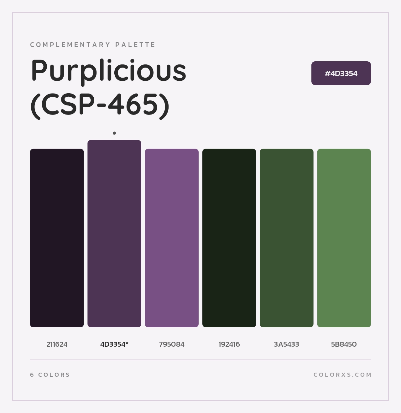 Purplicious (CSP-465) - Complementary Color Palette