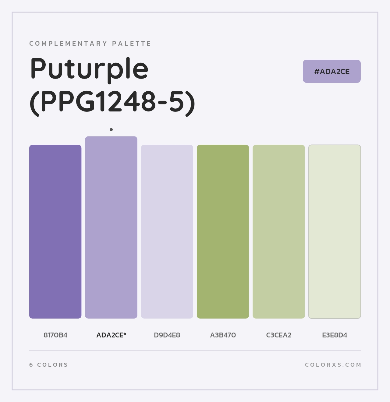 Puturple (PPG1248-5) - Complementary Color Palette