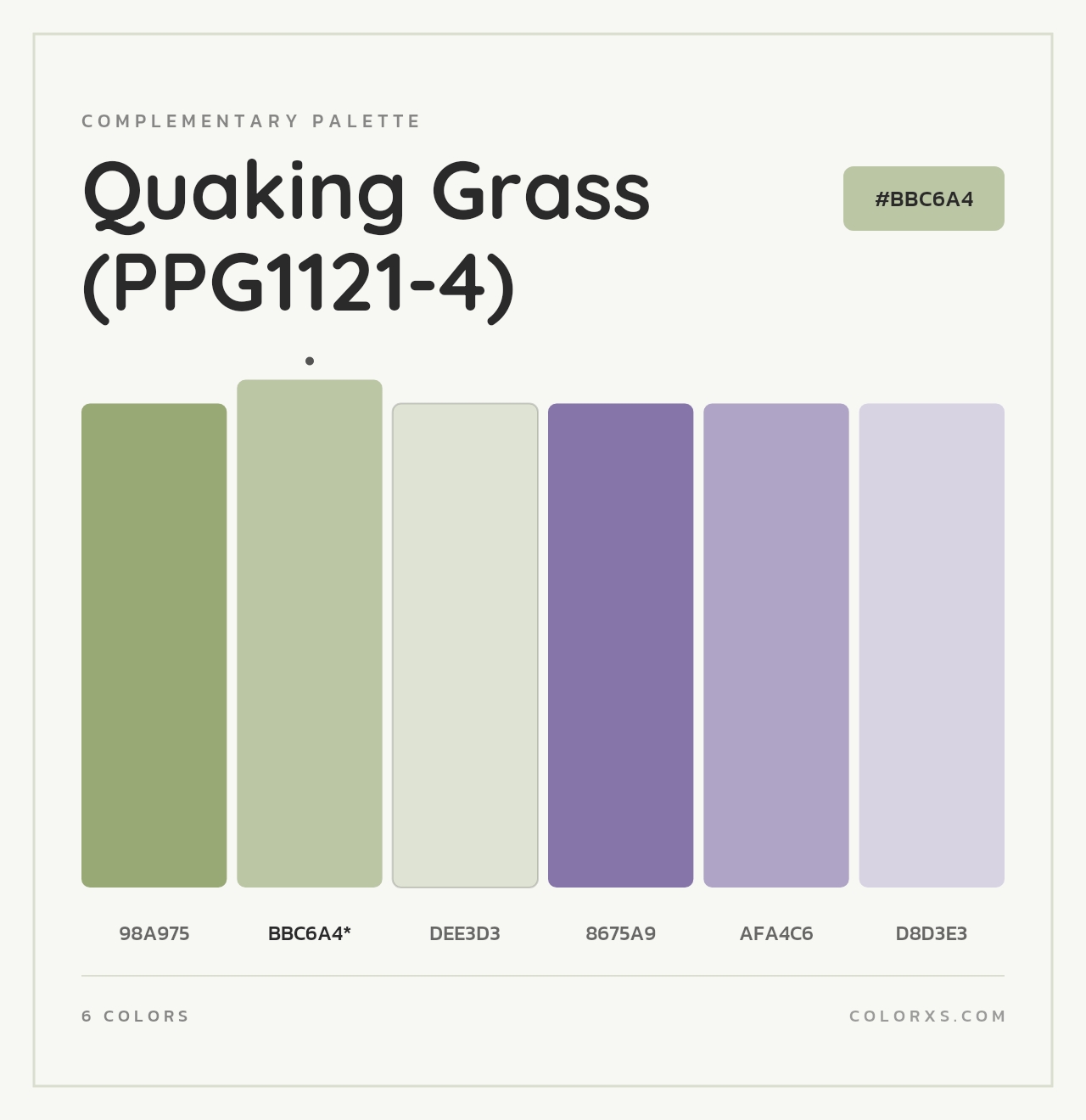 Quaking Grass (PPG1121-4) - Complementary Color Palette