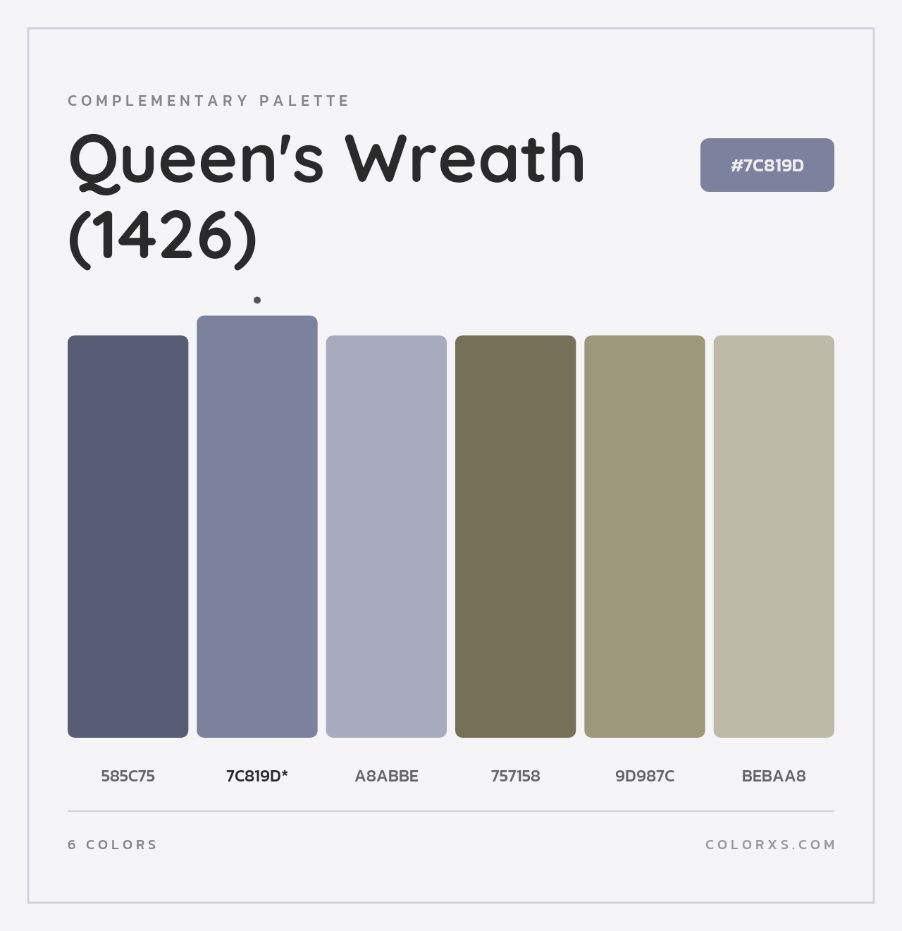 Queen's Wreath (1426) - Complementary Color Palette