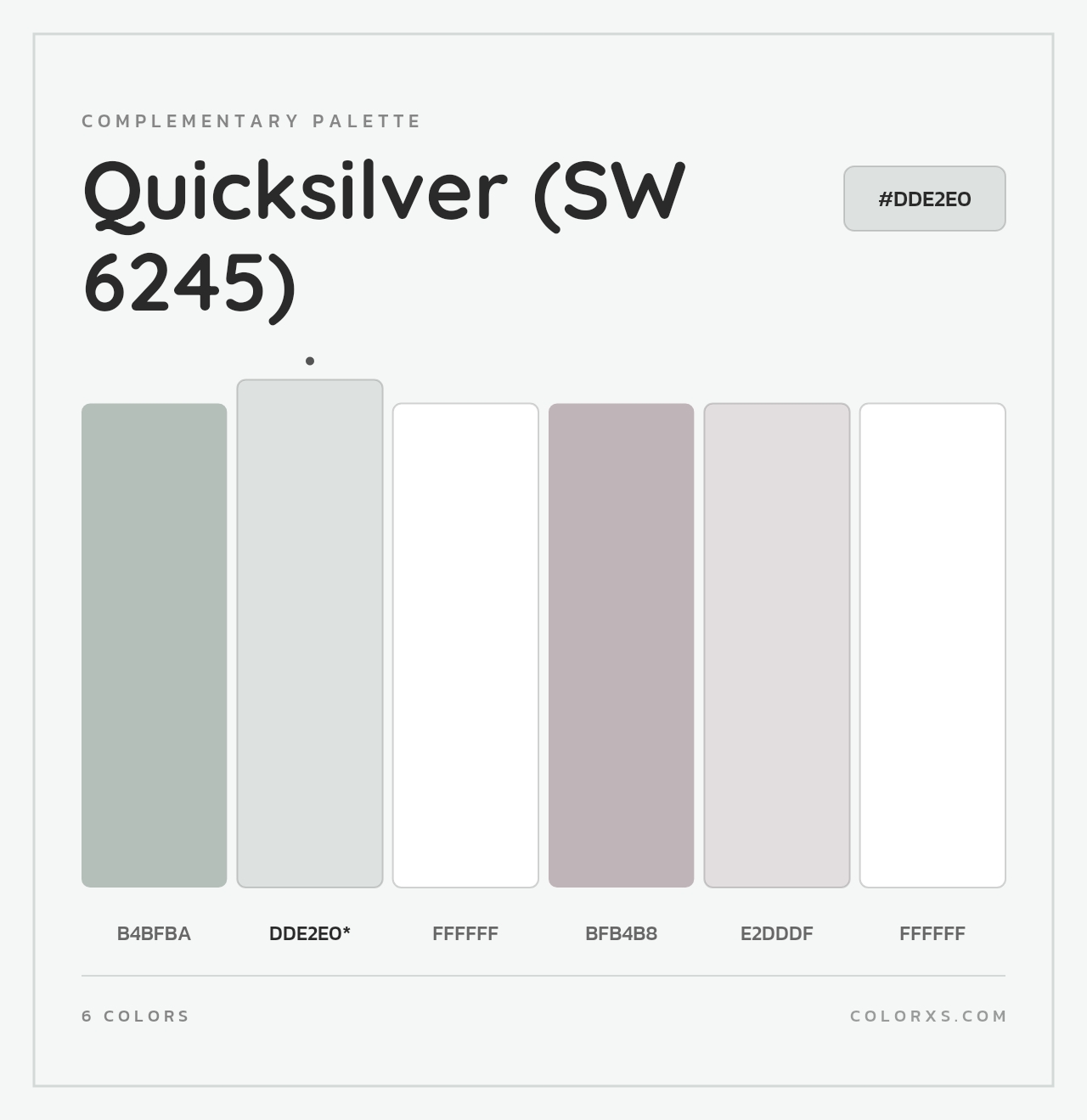 Quicksilver (SW 6245) - Complementary Color Palette