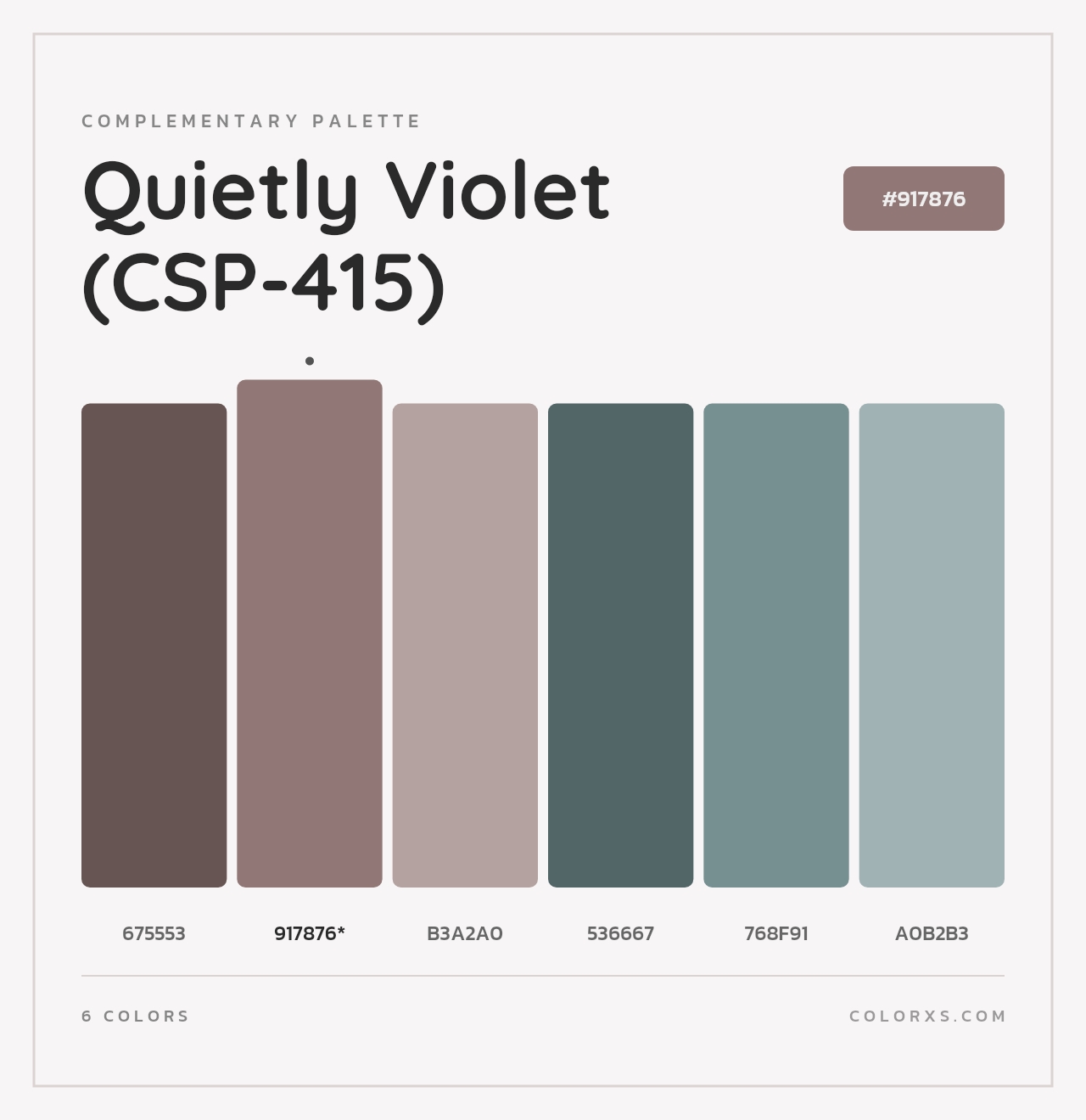 Quietly Violet (CSP-415) - Complementary Color Palette