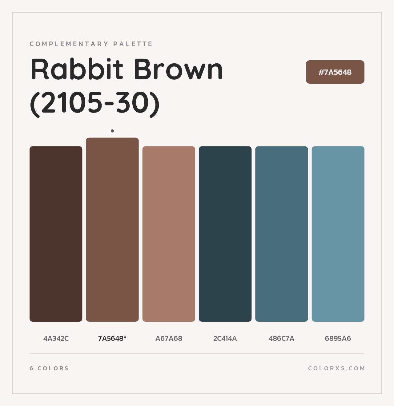 Rabbit Brown (2105-30) - Complementary Color Palette