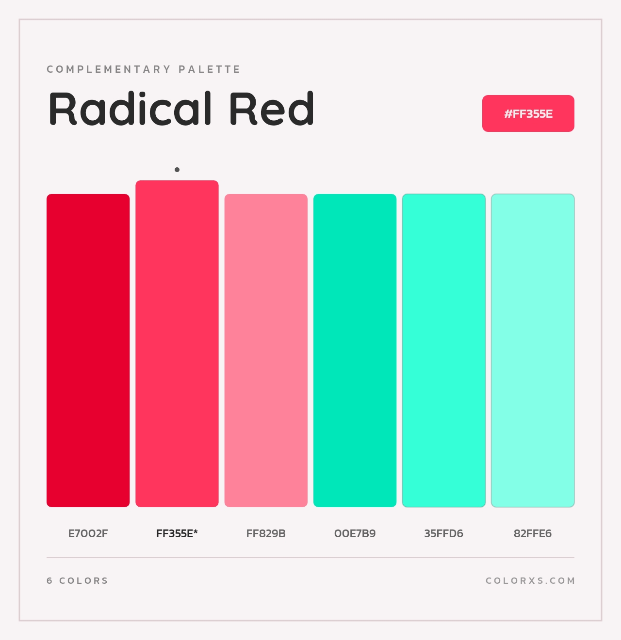 Radical Red - Complementary Color Palette