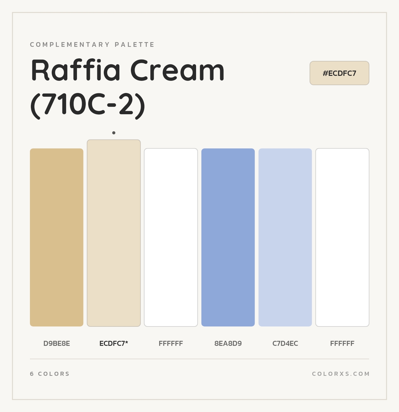 Raffia Cream (710C-2) - Complementary Color Palette