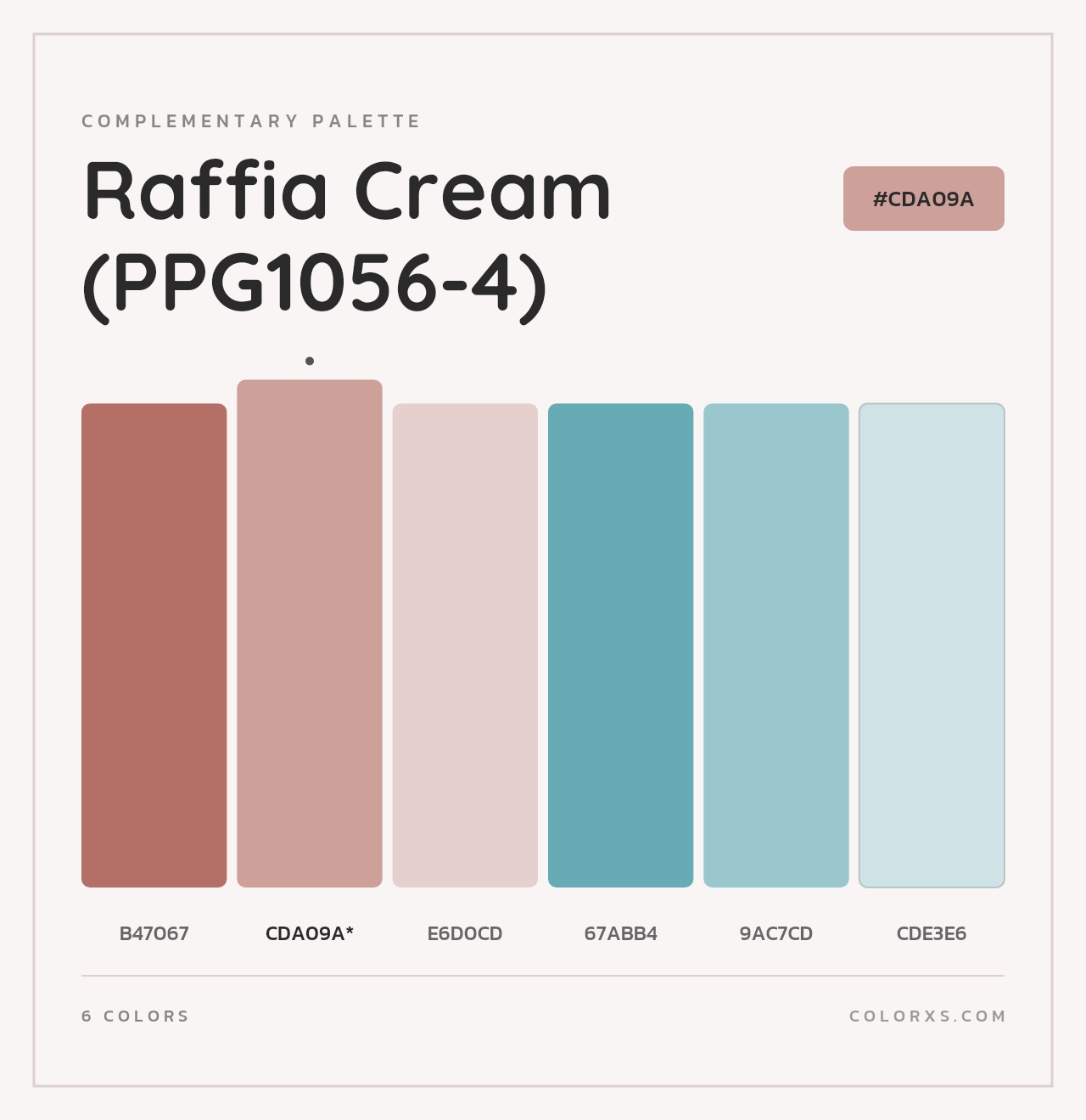 Raffia Cream (PPG1056-4) - Complementary Color Palette