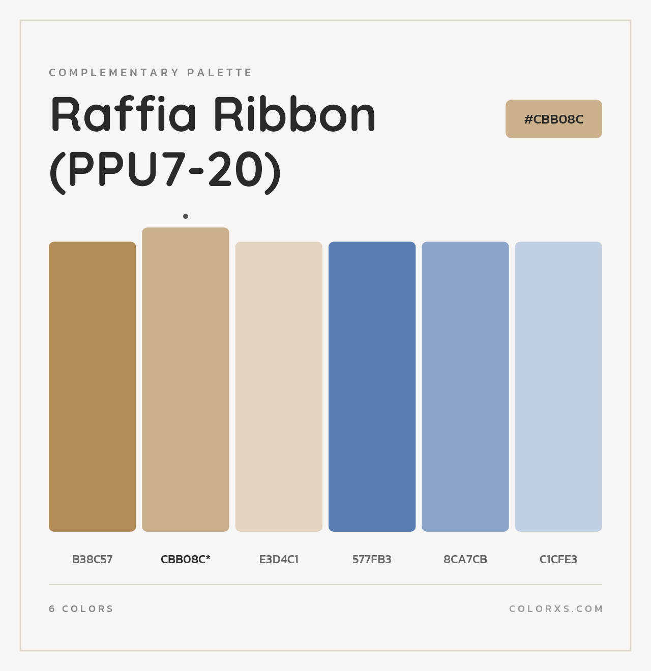 Raffia Ribbon (PPU7-20) - Complementary Color Palette