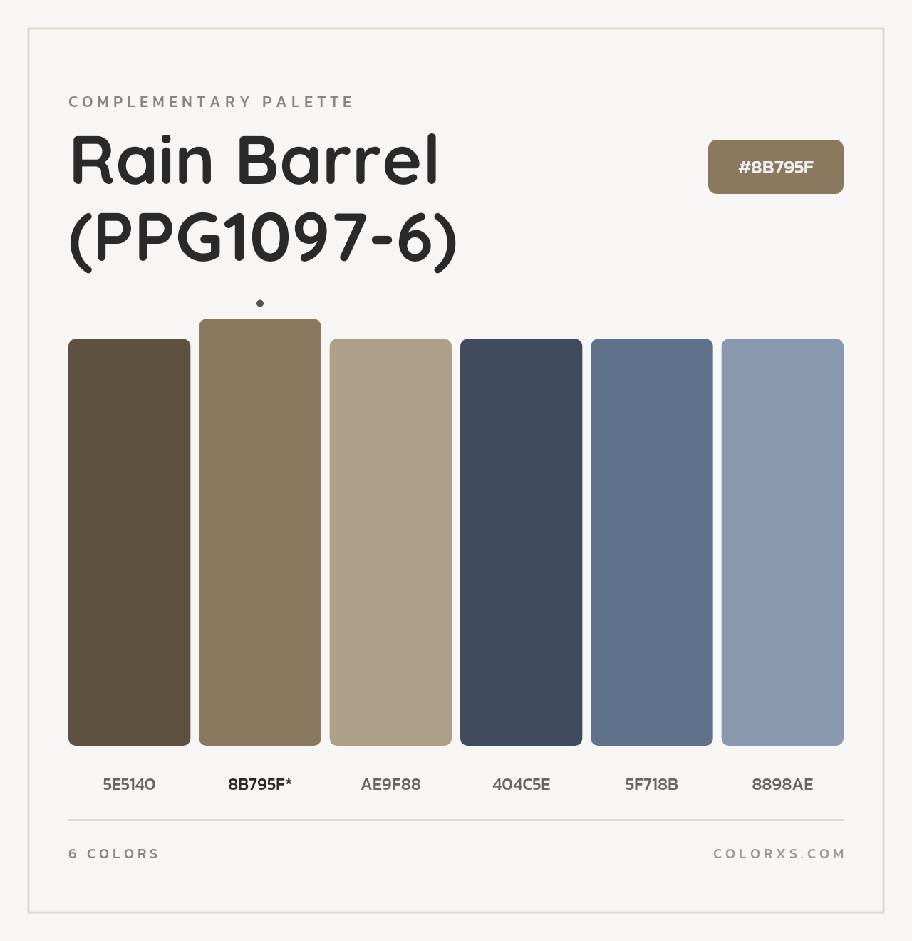 Rain Barrel (PPG1097-6) - Complementary Color Palette