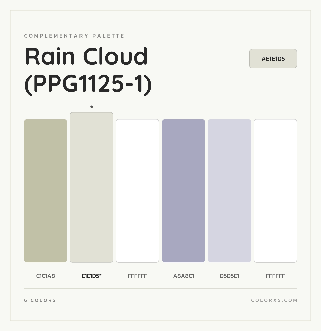 Rain Cloud (PPG1125-1) - Complementary Color Palette