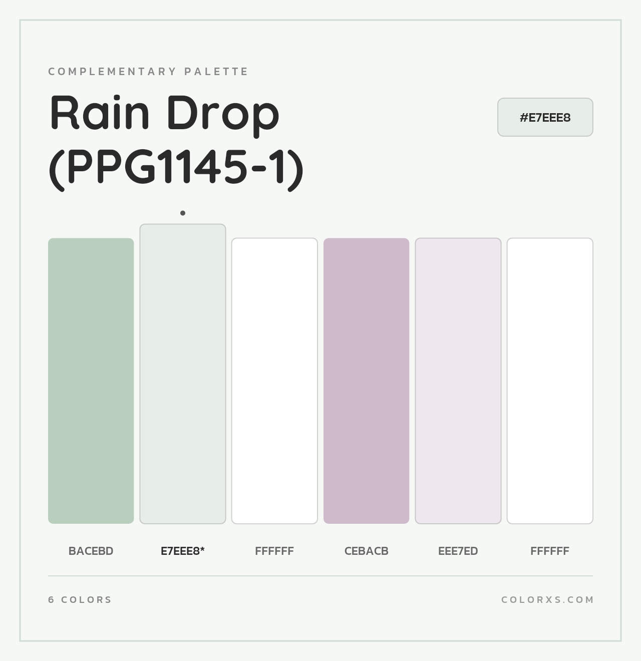 Rain Drop (PPG1145-1) - Complementary Color Palette