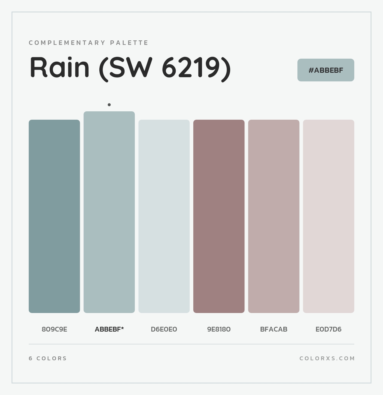 Rain (SW 6219) - Complementary Color Palette
