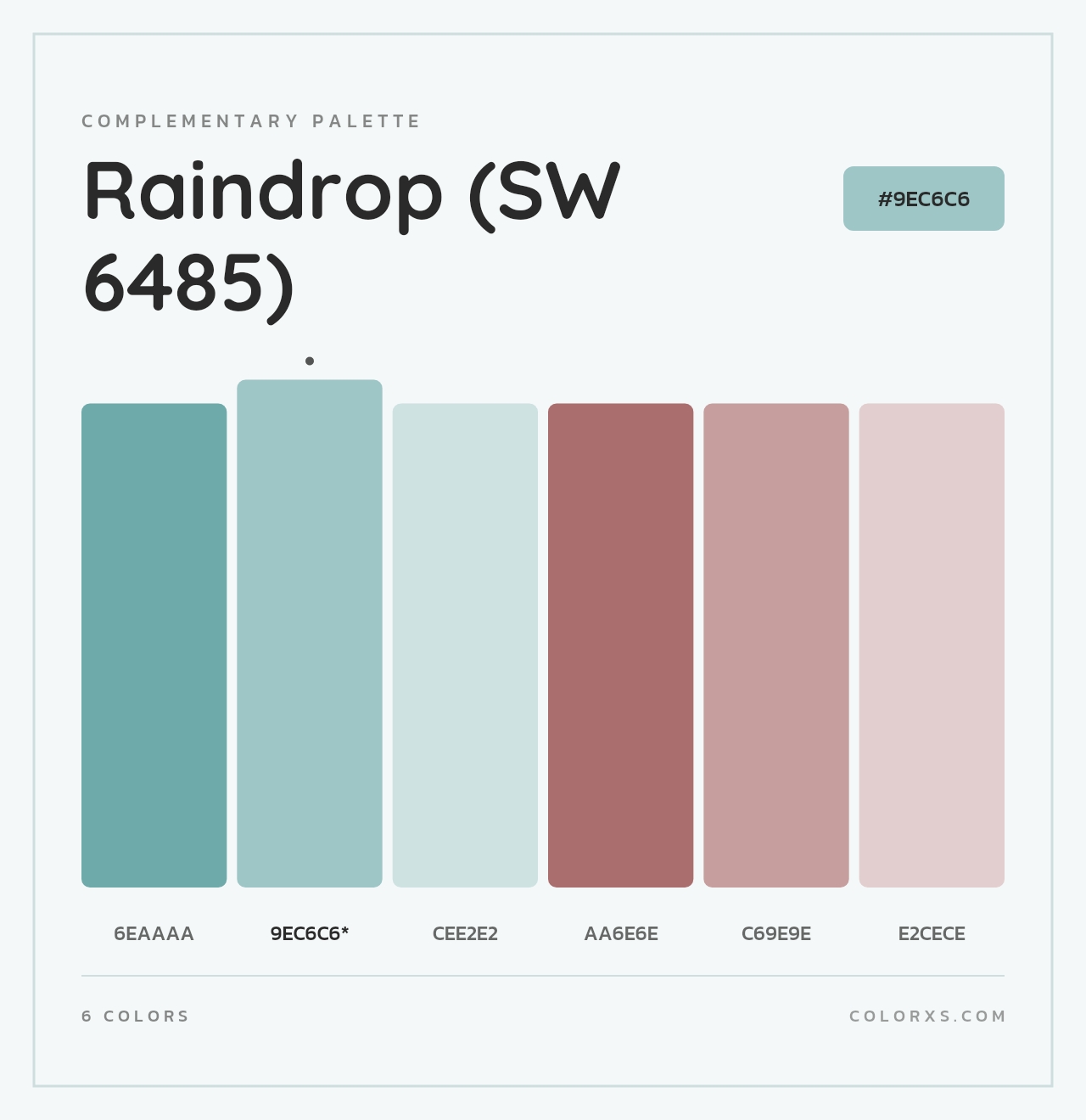 Raindrop (SW 6485) - Complementary Color Palette