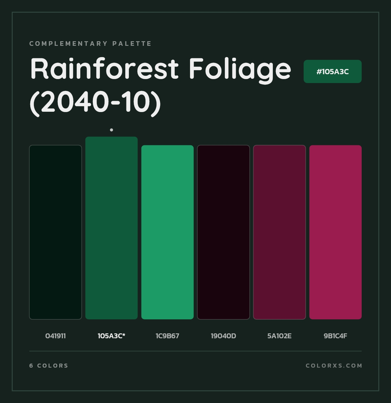 Rainforest Foliage (2040-10) - Complementary Color Palette