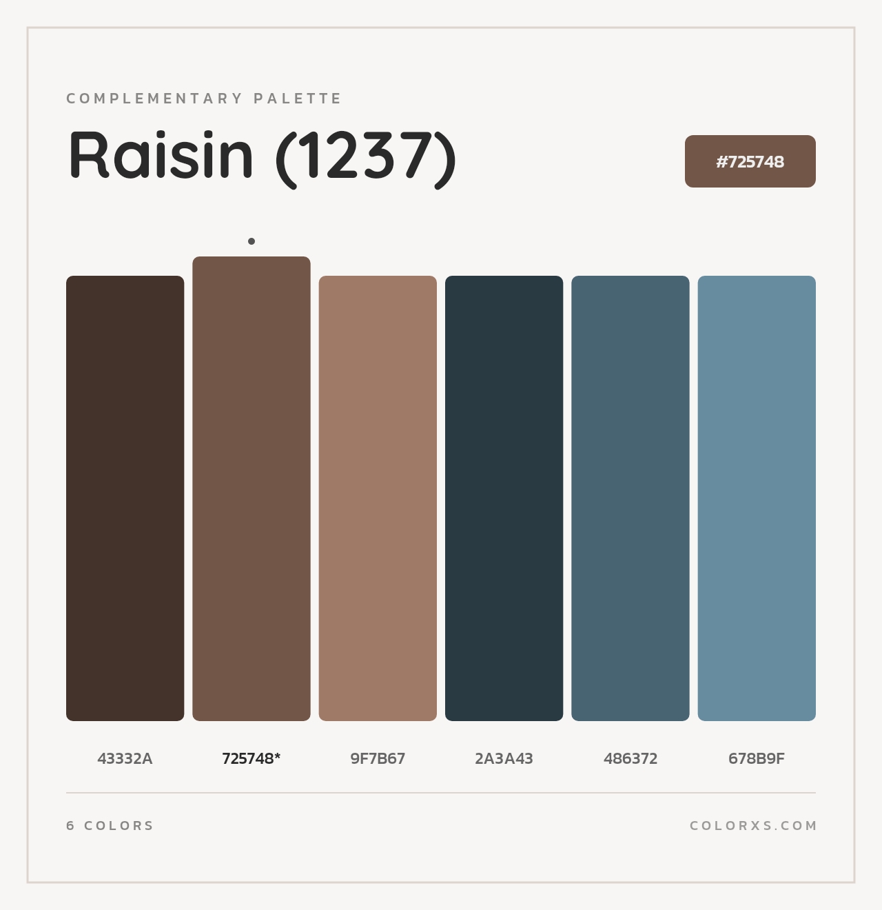 Raisin (1237) - Complementary Color Palette