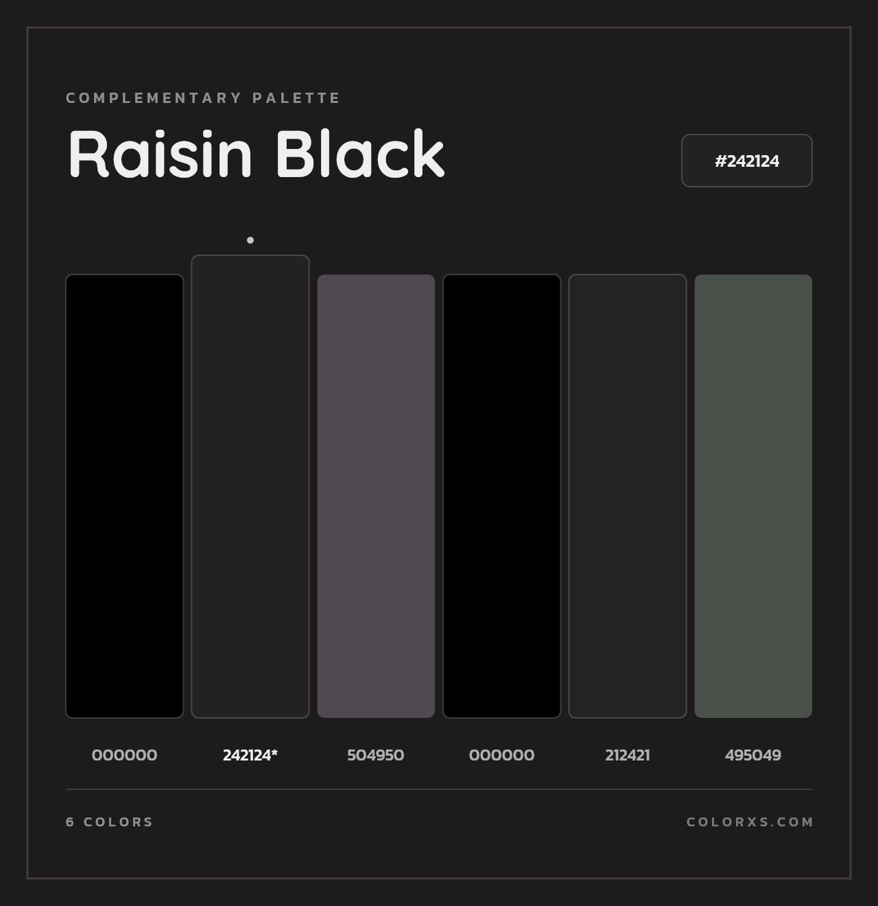 Raisin Black - Complementary Color Palette