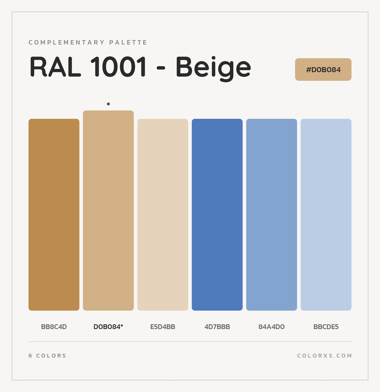 RAL 1001 - Beige - Complementary Color Palette