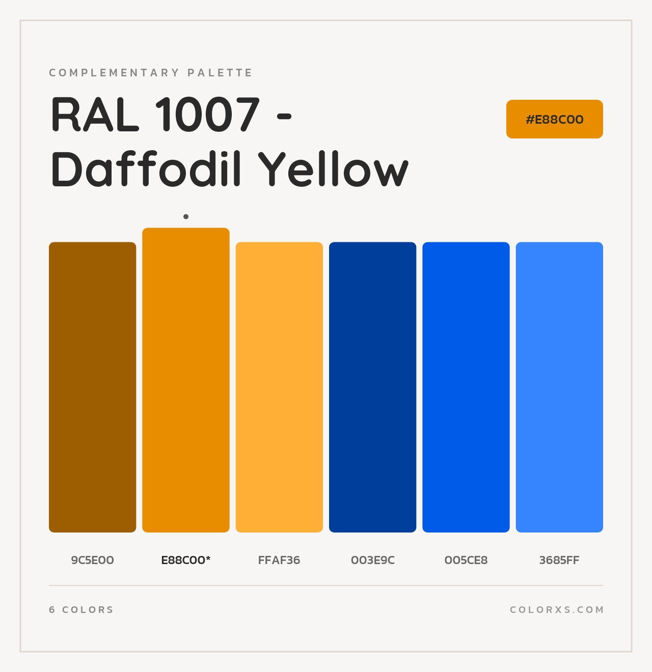 RAL 1007 - Daffodil Yellow - Complementary Color Palette