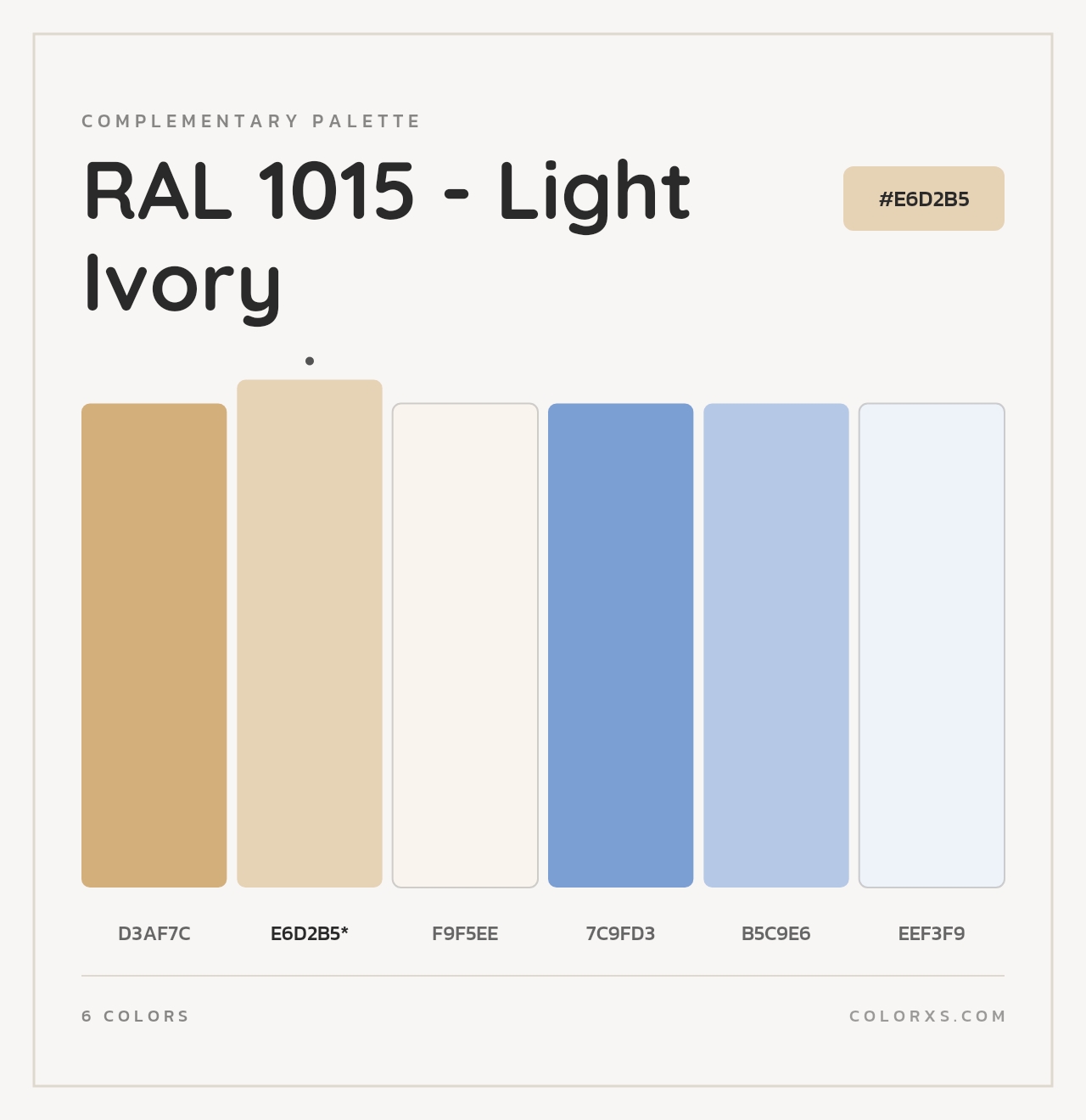 RAL 1015 - Light Ivory - Complementary Color Palette