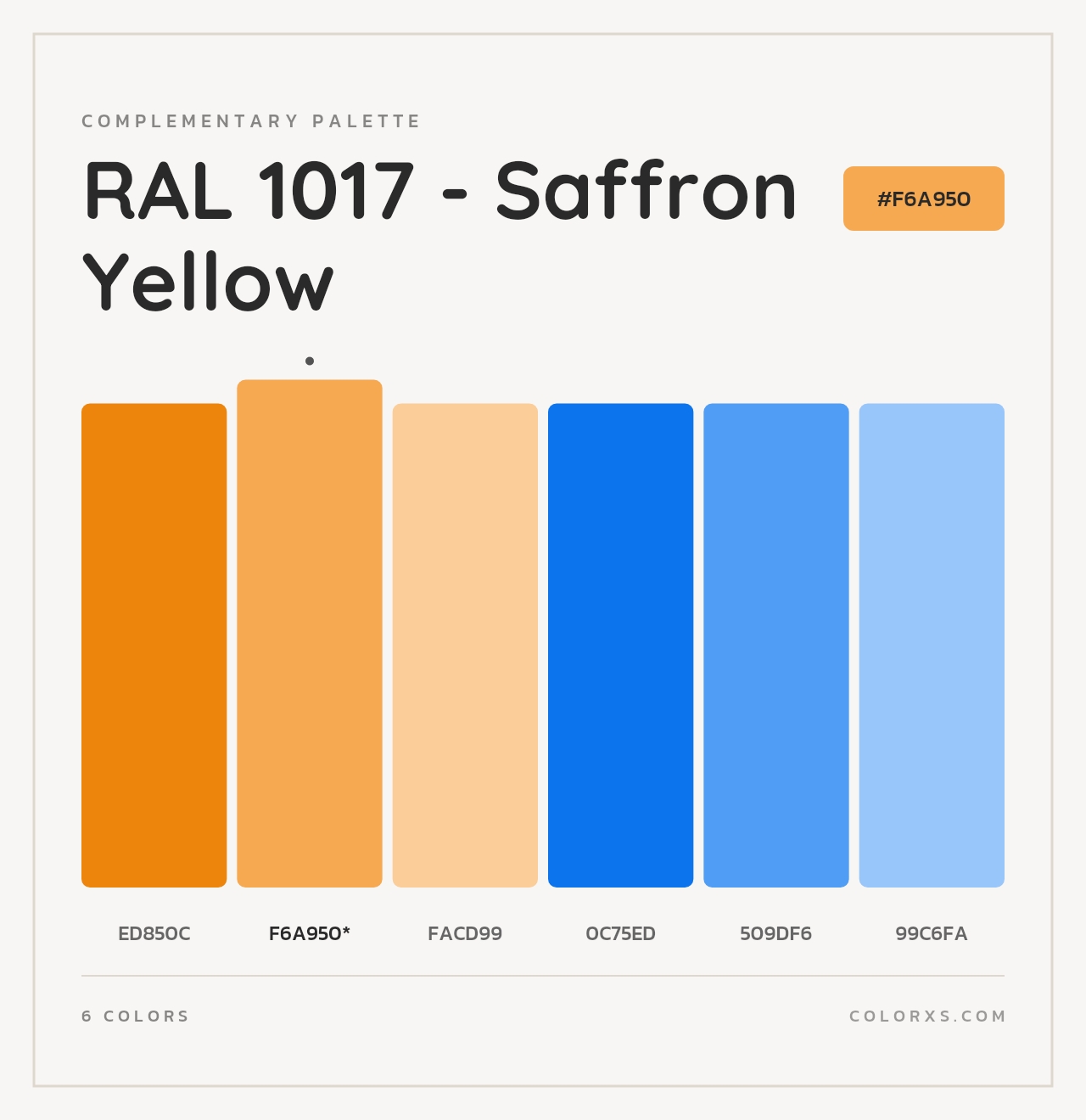 RAL 1017 - Saffron Yellow - Complementary Color Palette