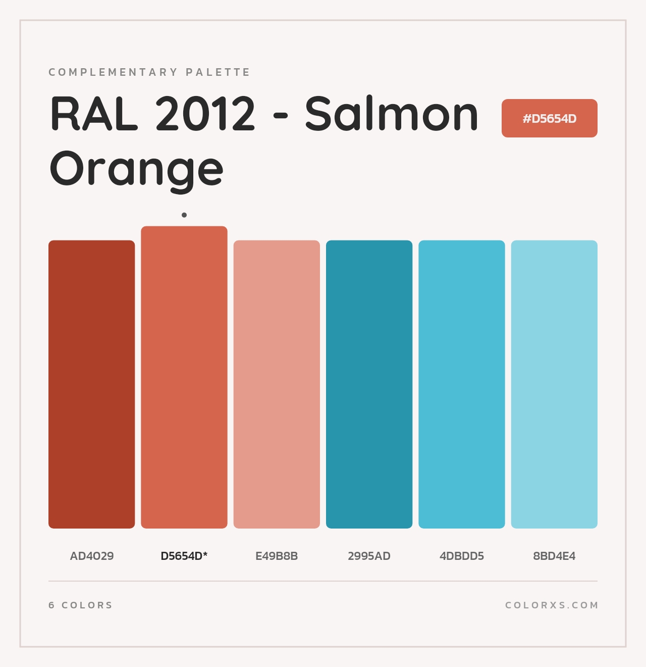 RAL 2012 - Salmon Orange - Complementary Color Palette