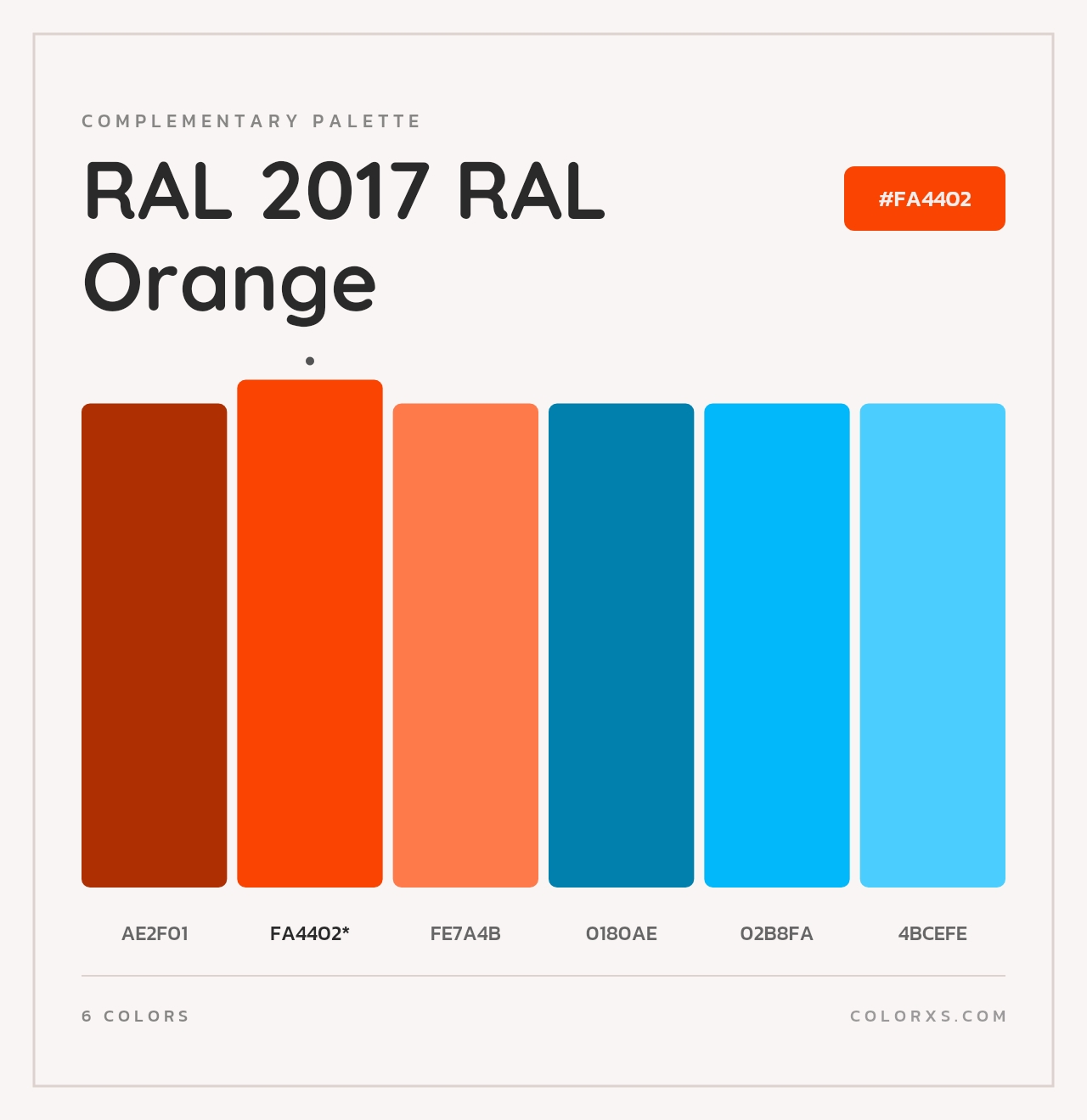 RAL 2017 RAL Orange - Complementary Color Palette
