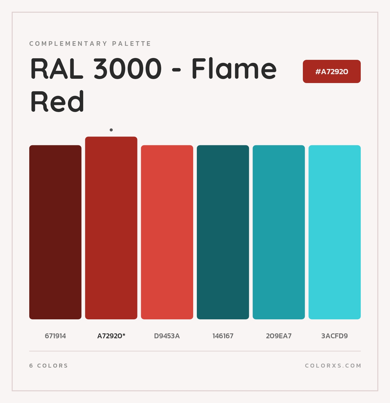 RAL 3000 - Flame Red - Complementary Color Palette