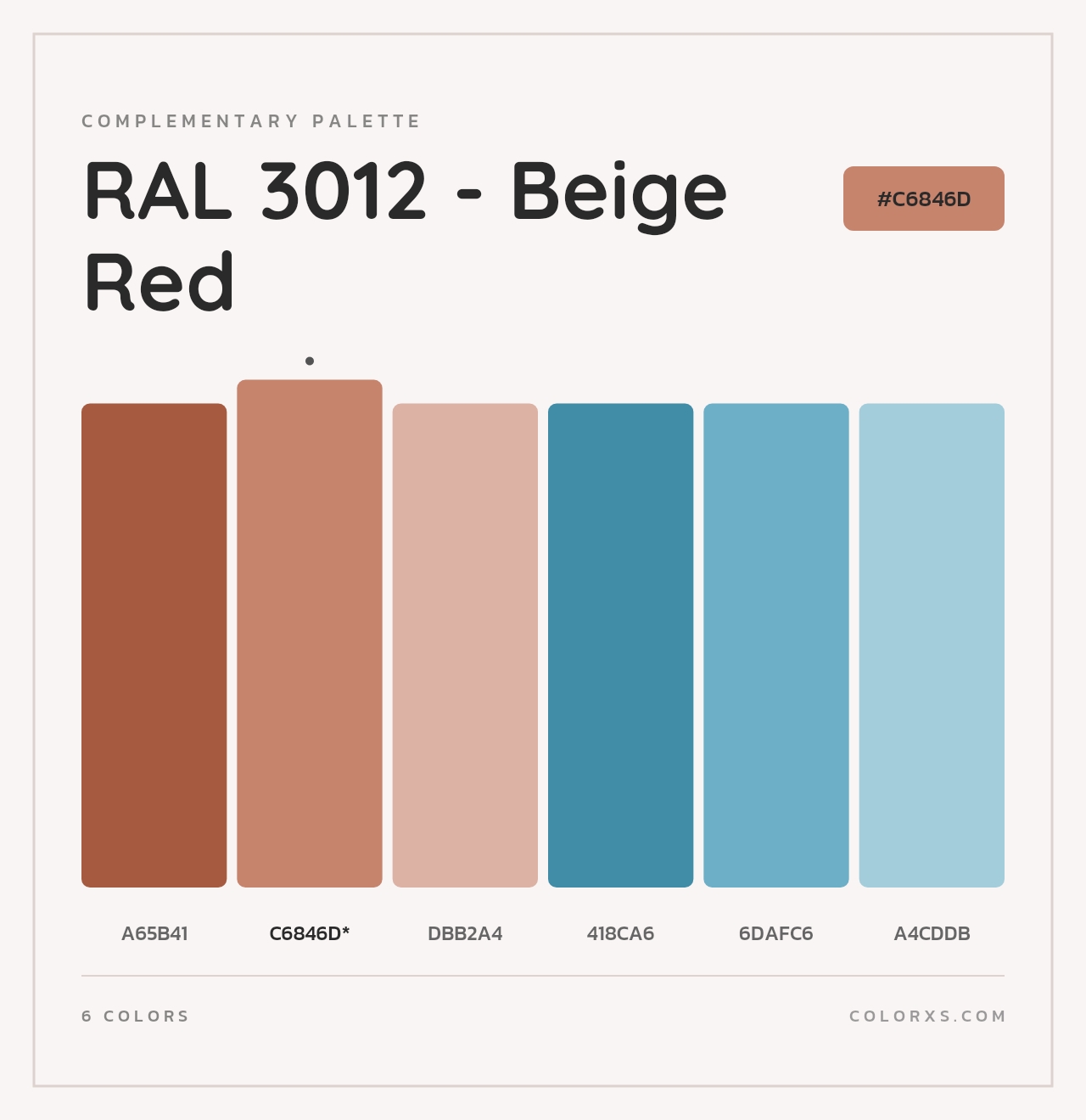 RAL 3012 - Beige Red - Complementary Color Palette